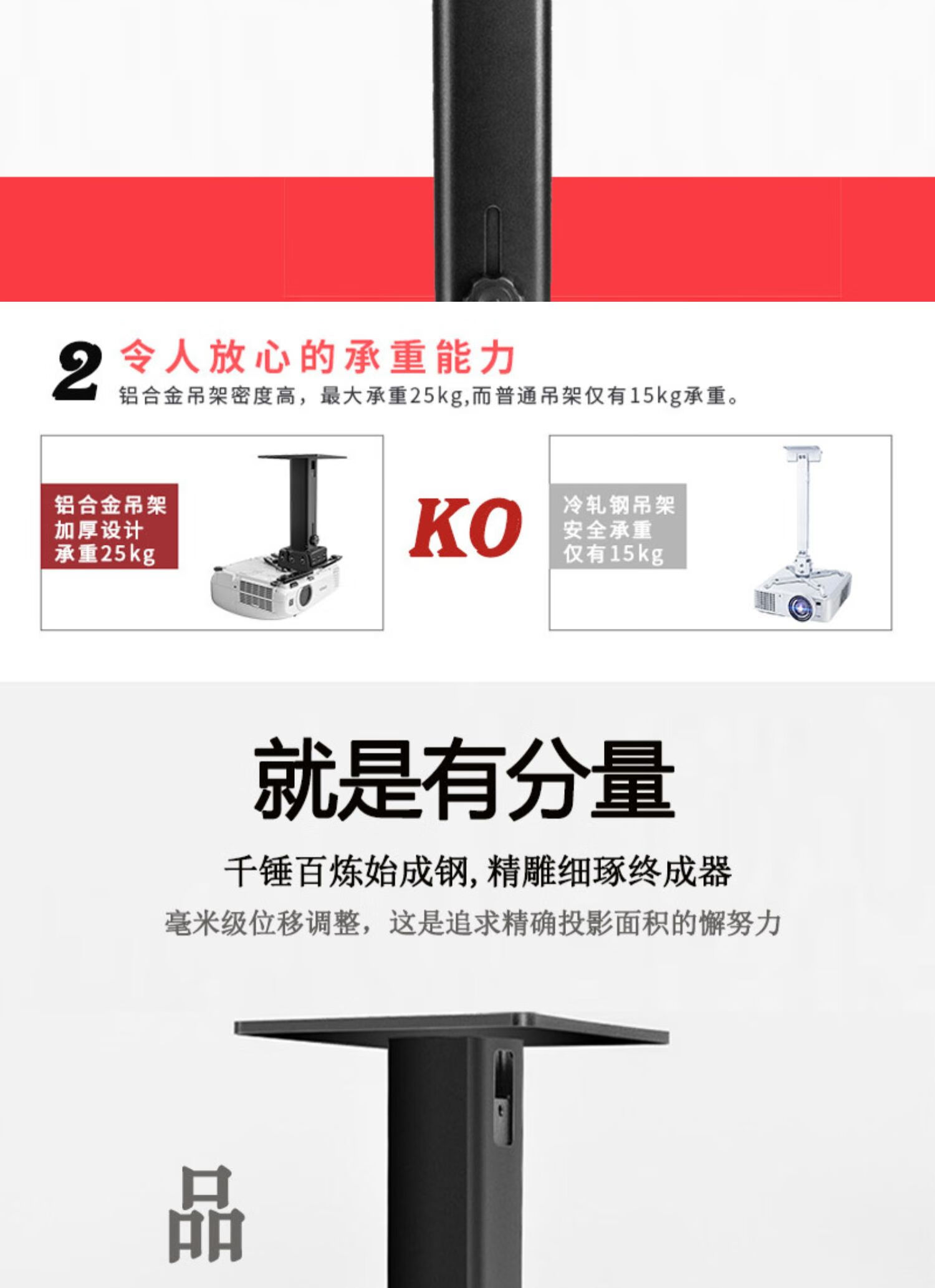 nbiub投影机吊架适合爱普生tw7000tw5800ttw5700tw7400tw84黑色吸顶可