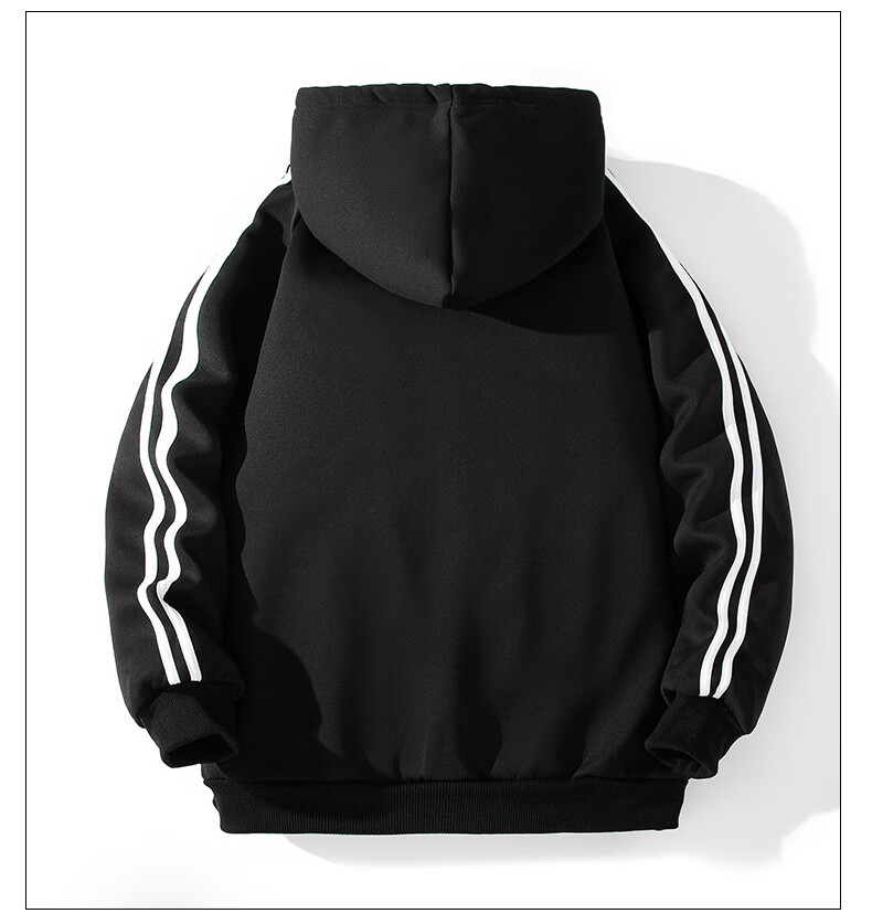 wassup happy卫衣男秋冬季加绒加厚连帽宽松情侣外套 白色 m【图片