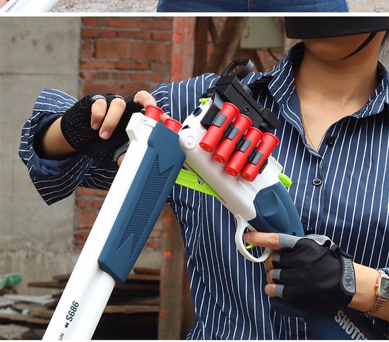 儿童抛壳双管s686双连发来福软弹枪抛壳可发射霰弹枪男孩cs户外对战