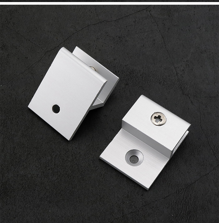 铝合金层板托h型玻璃固定夹镜子托广告牌支架亚克力层板隔板托架h卡子