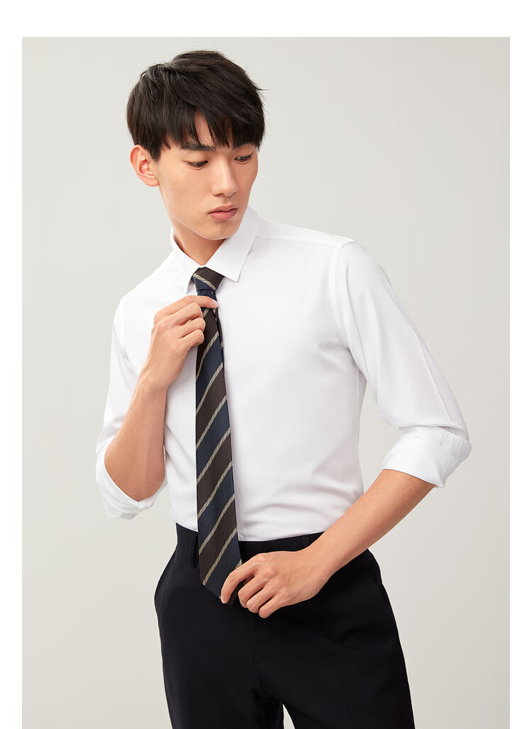 hla海澜之家长袖正装衬衫男2021秋季新款简约易打理舒微弹长衬hncad3d