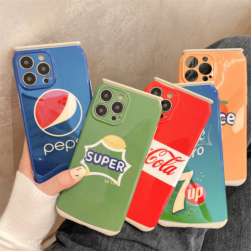 yngfn夏季创意易拉罐雪碧可乐适用iphone111213promax汽水饮料个性