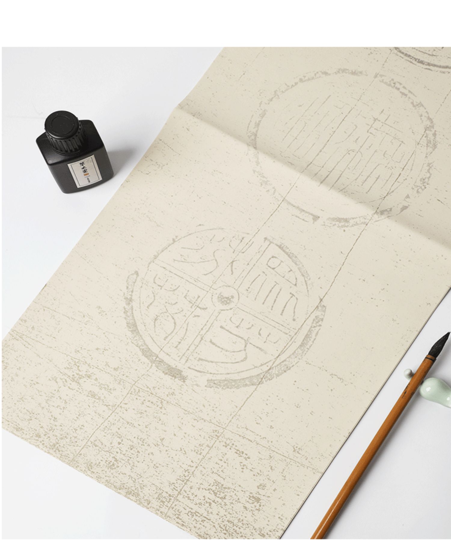 安徽泾县蜡染宣纸半生熟四言瓦当格子空白作品纸30*90cm复古纹书法