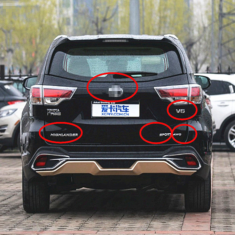 汽车15-18年新款汉兰达尾门awd车标v6排量车标sport字母后门标志 v6