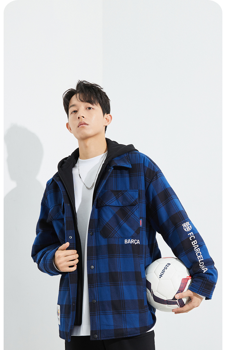 jackjones杰克琼斯巴萨俱乐部授权男士休闲棉服外套221409001 e40净