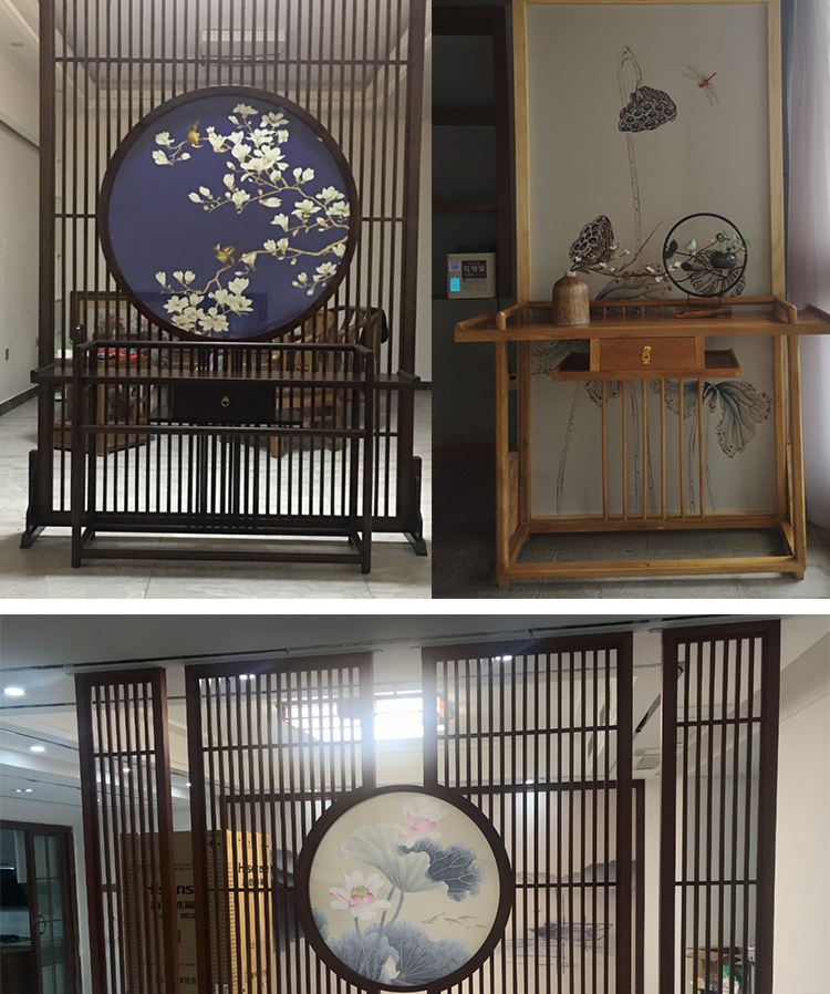 古风今现中式屏风隔断客厅酒店大厅酒楼茶楼镂空玄关入户顶天立地实木