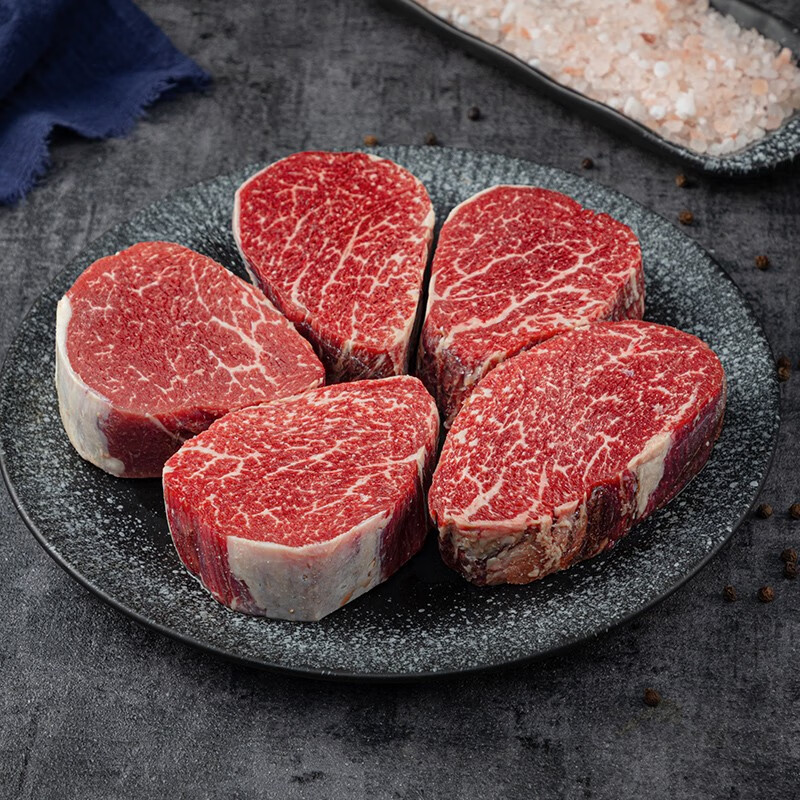 澳嘉安格斯新鲜原切儿童菲力牛排谷饲180天m2菲力1000g澳洲m2菲力1000