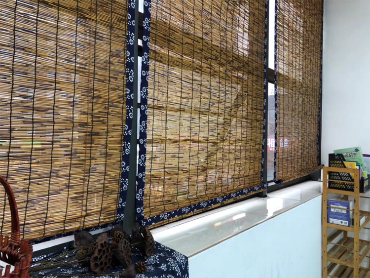 窝居坊芦苇帘子草帘子墙面装饰吊顶复古禅意遮阳帘卷帘装饰竹帘卷帘