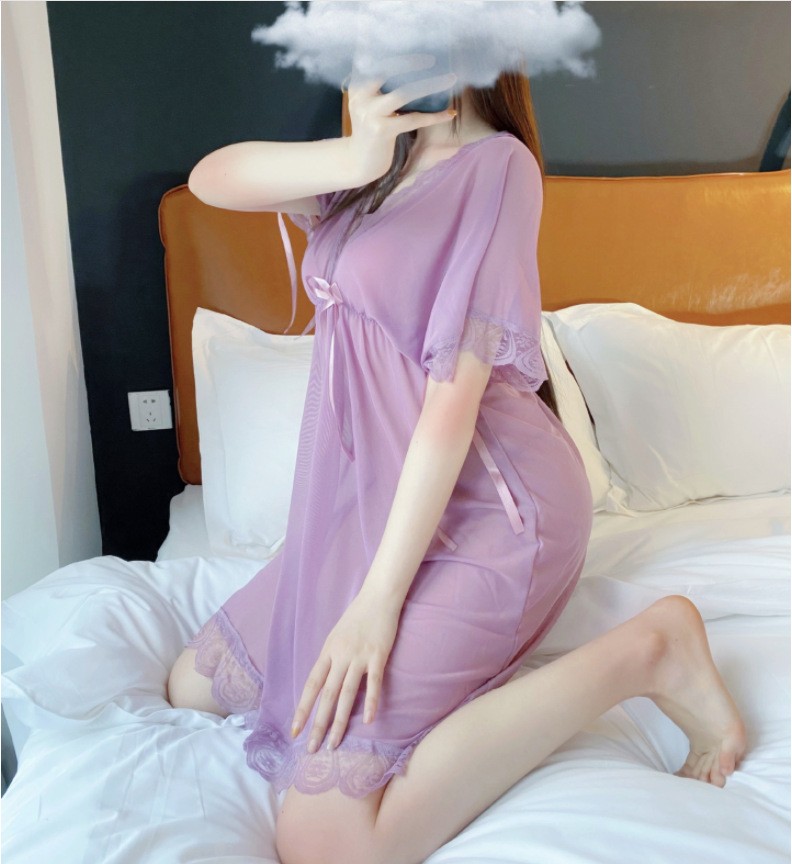 高端新品罗耀裕邦轻奢大码胖mm情趣内衣欧美性感睡衣深透明网纱女丝