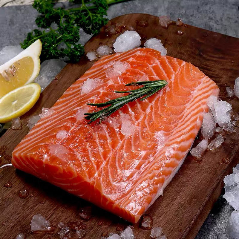 精品冷运生吃新鲜三文鱼整条中段生鱼片刺身日料寿司即食新鲜活送芥末