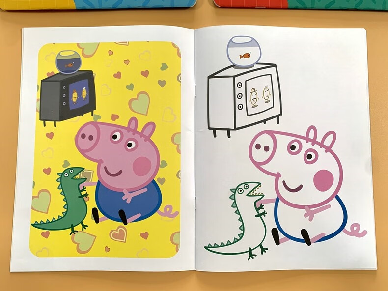 小猪佩奇儿童画画书涂色本幼儿园宝宝绘画册涂颜色填充画2-3456岁