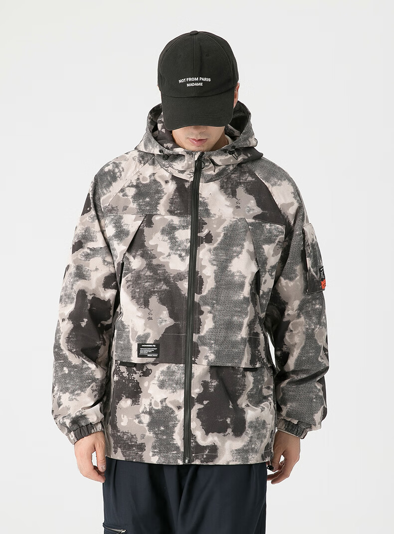 动感北面迷彩衣外套男潮牌秋季百搭帅气春秋款工装 迷彩灰 m 100-125