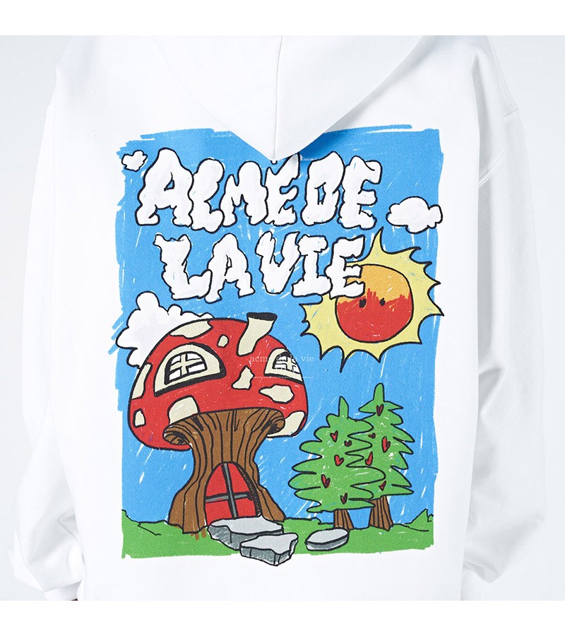 adlv2021年韩国潮牌秋季新款蘑菇村连帽卫衣宽松休闲上衣男女同款韩国