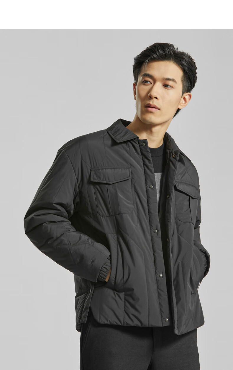 利郎轻薄羽绒服男翻领复古时尚冬季新款轻熟风男士羽绒外套保暖轻商务