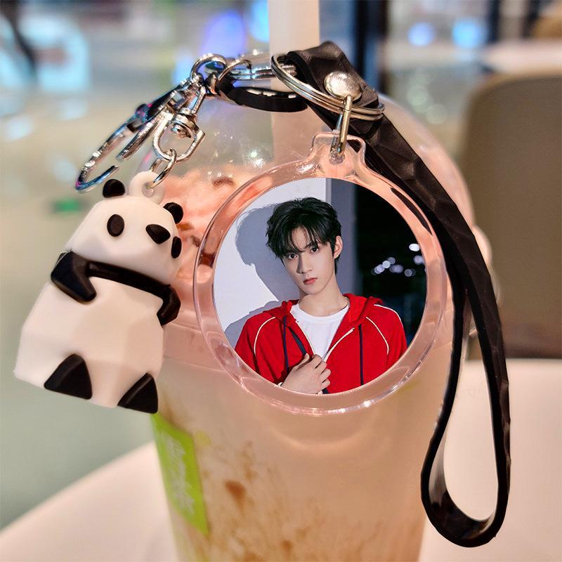 lucaly时代少年团钥匙扣刘耀文周边透明钥匙扣圆形扣卡通情侣挂件lyz
