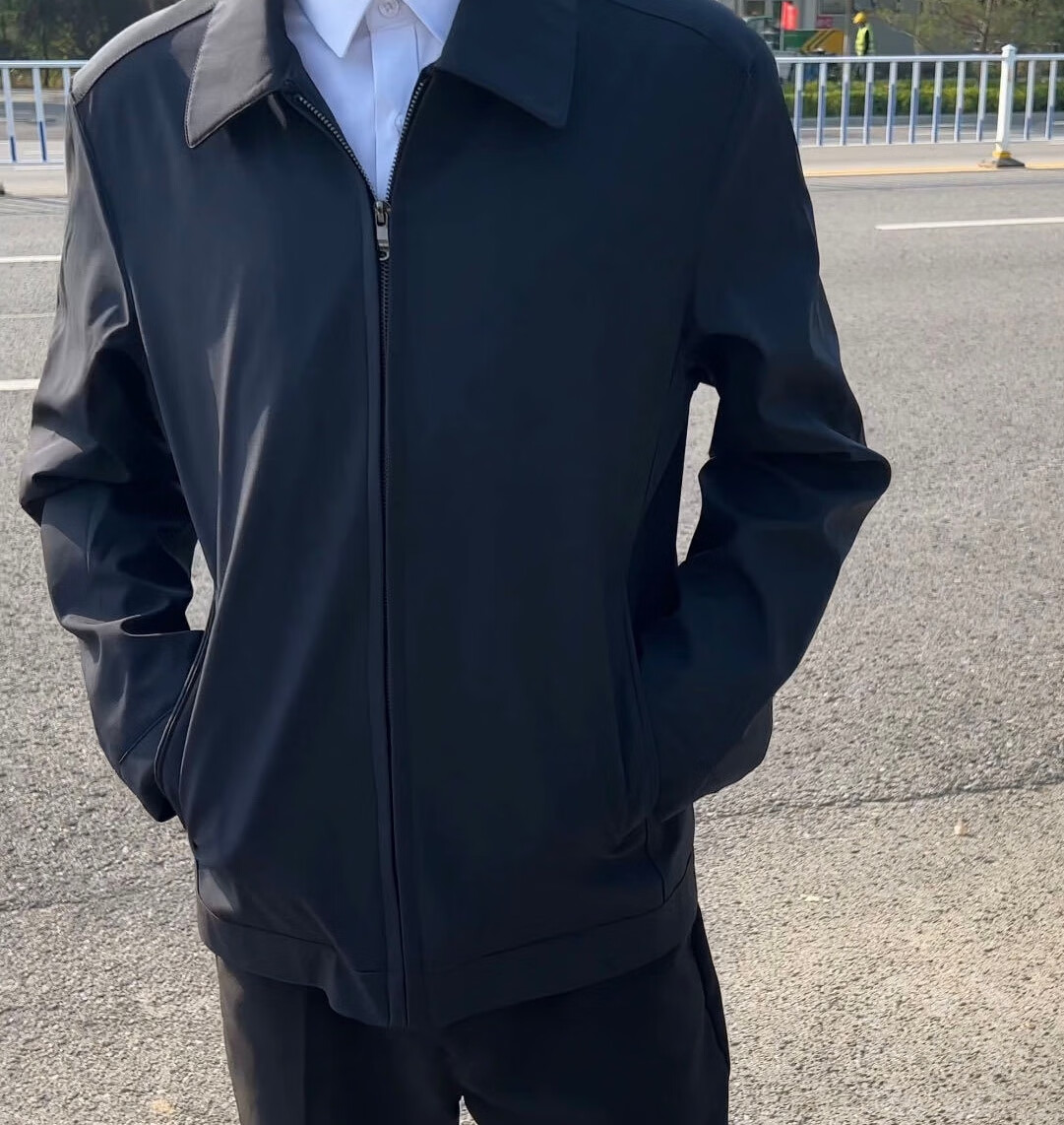 老爷车春秋领导干部夹克 商务外套男网红翻领商务中青年新款行政夹克