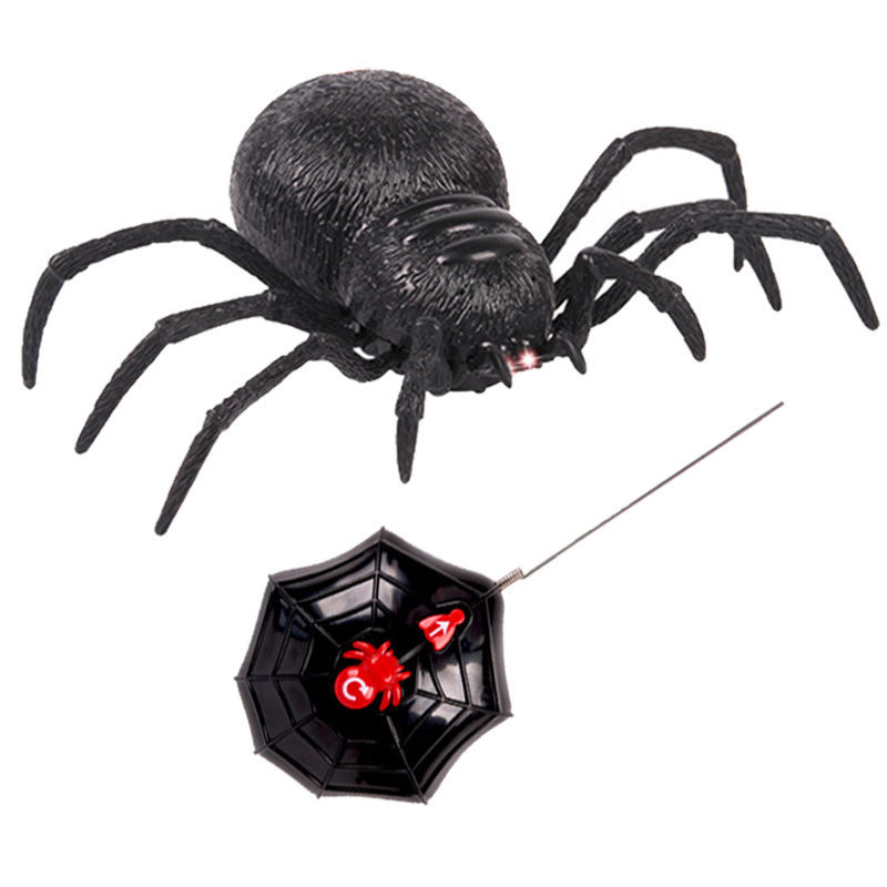 适用于仿真大蜘蛛陆地爬行模型遥控动物整蛊吓人男孩玩具万圣节生日
