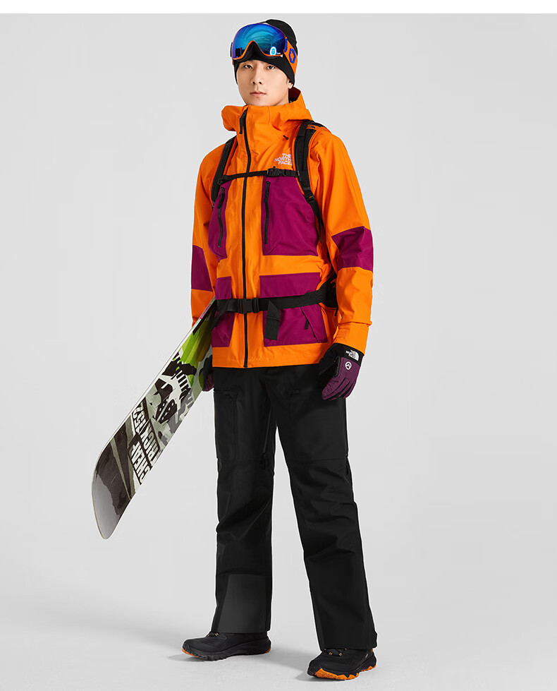 2021秋冬新款thenorthface北面衝鋒衣男女情侶戶外防水透氣拼色滑雪服