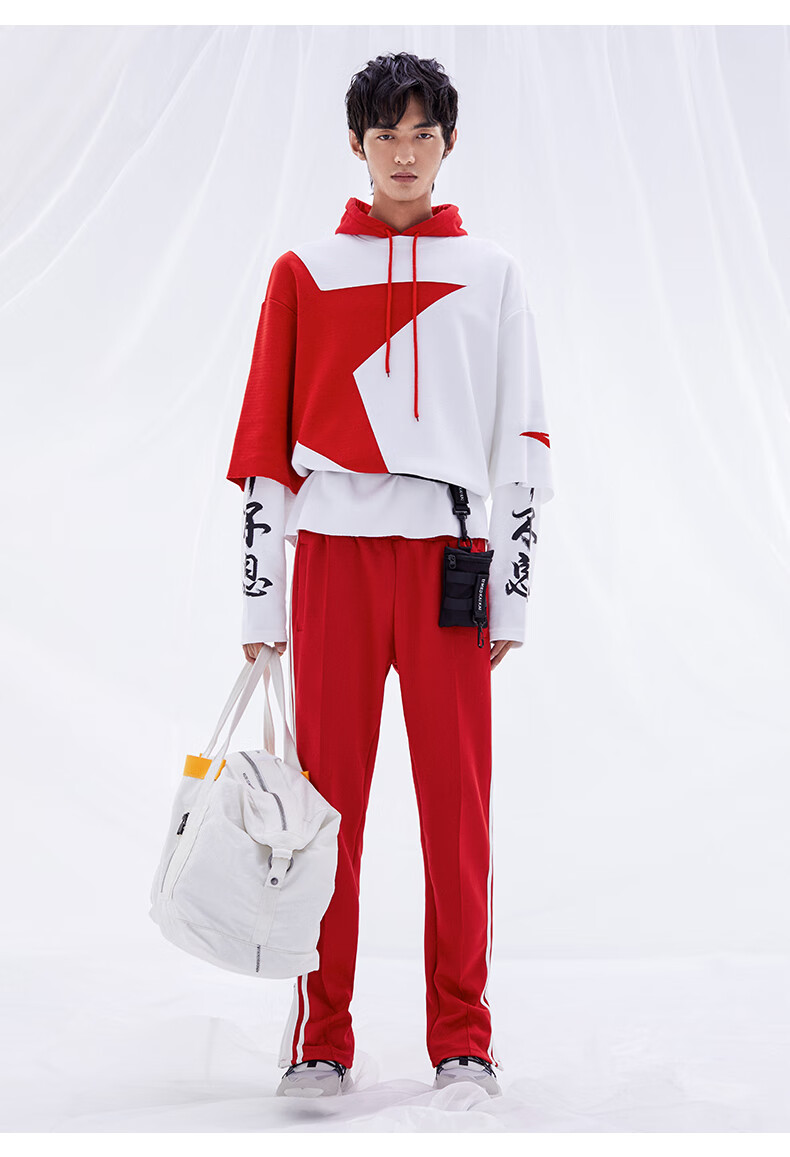 安踏星标系列运动卫衣男女新款官网旗舰潮流宽松休闲透气长袖 纯净白