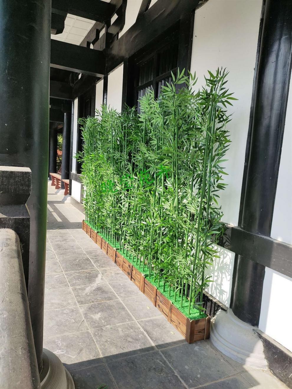 仿真竹子工程围挡庭院装饰加密塑料竹隔断客厅屏风18米高防腐加密竹