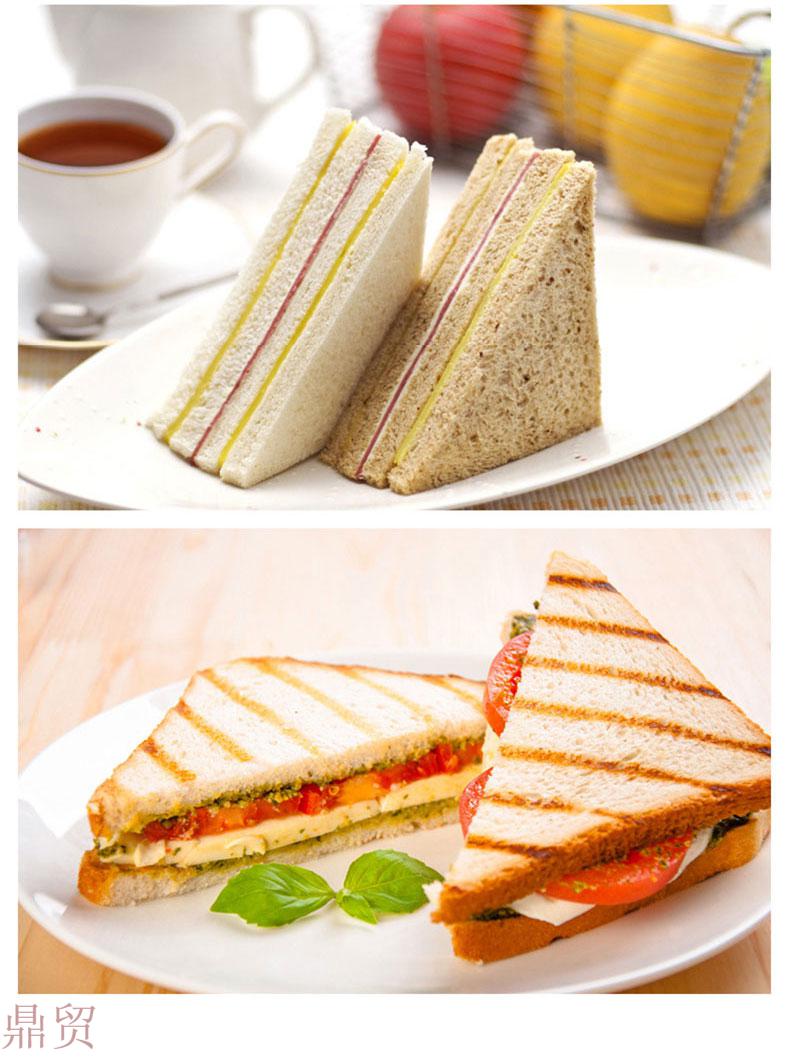 新升级三明治包装纸三明治包装盒子三文治纸盒三角形袋可切一次性透明