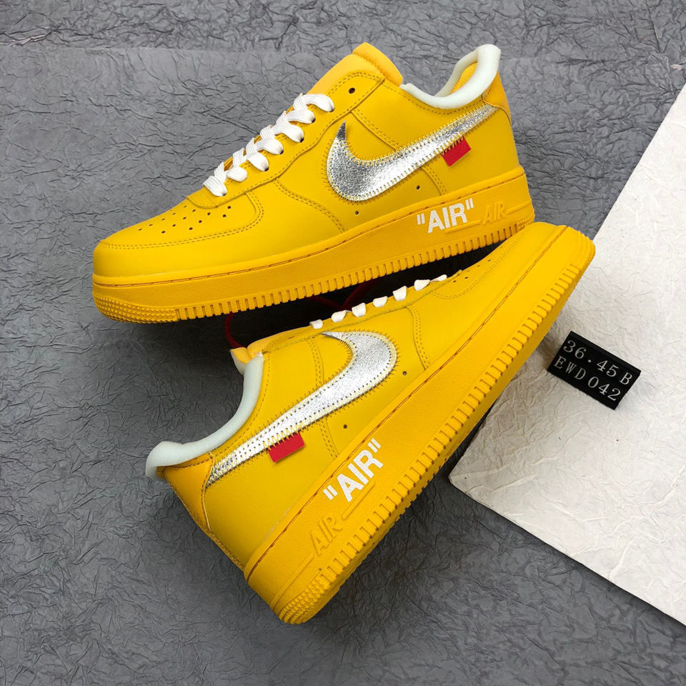 【耐克nike】aj男女款级空军一号低帮鞋校园运动板鞋 黄色 37.