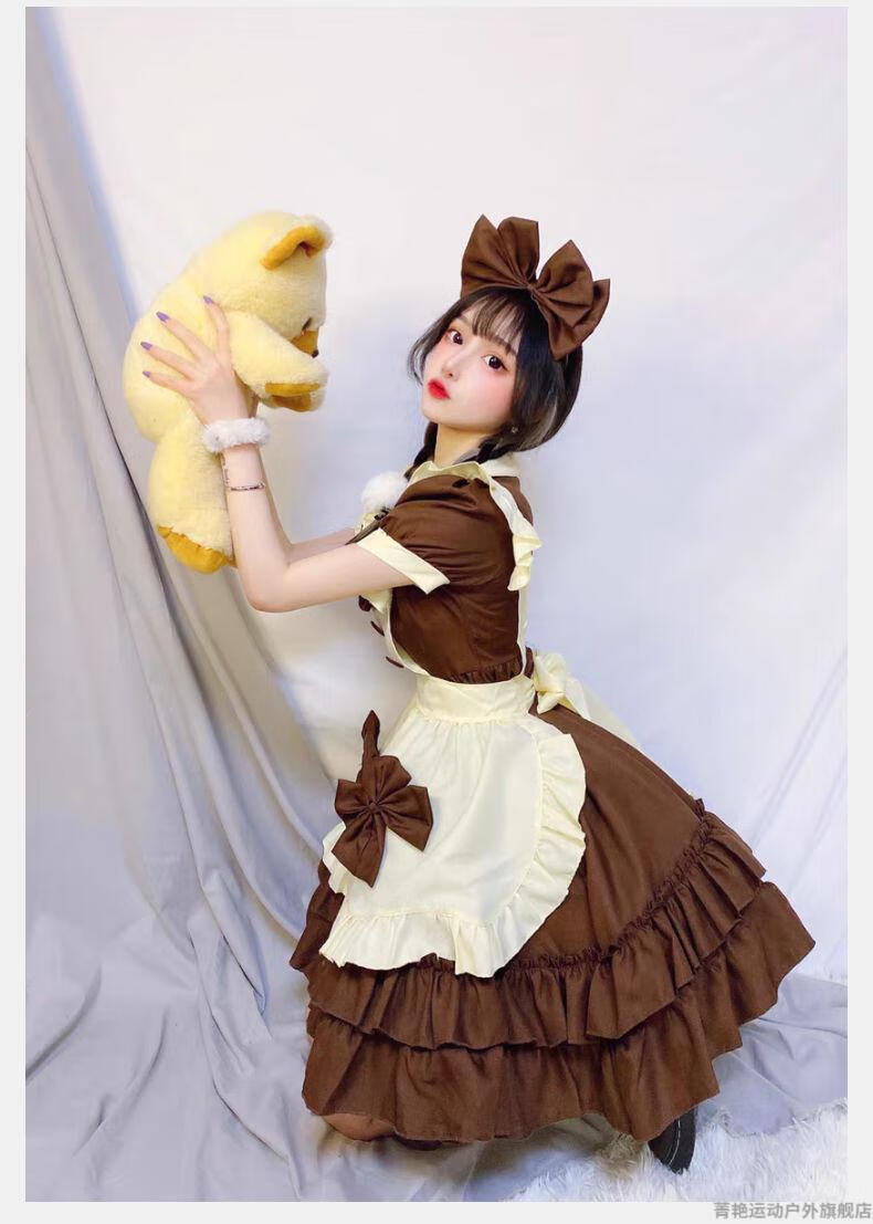 咖啡厅女仆装制服cosplay日常可爱连衣裙洋装萝莉lolita洛丽塔黑白