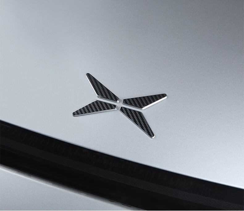 适用于小鹏后车标p7前机盖贴纸运动装饰贴前创意贴外饰改装 蓝色车标