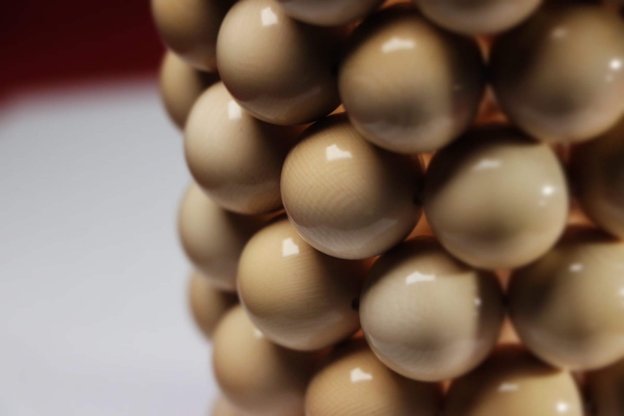 恋铂(lianbo) 猛犸牙 手串猛犸牙圆珠子 20/18/16/5满纹原色冰料果冻