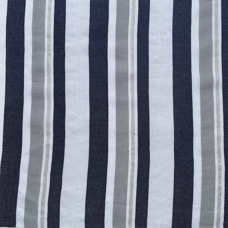 布艺岛蓝灰色条纹棉麻裤子面料薄款连衣裙半裙春夏手工diy布料图片色