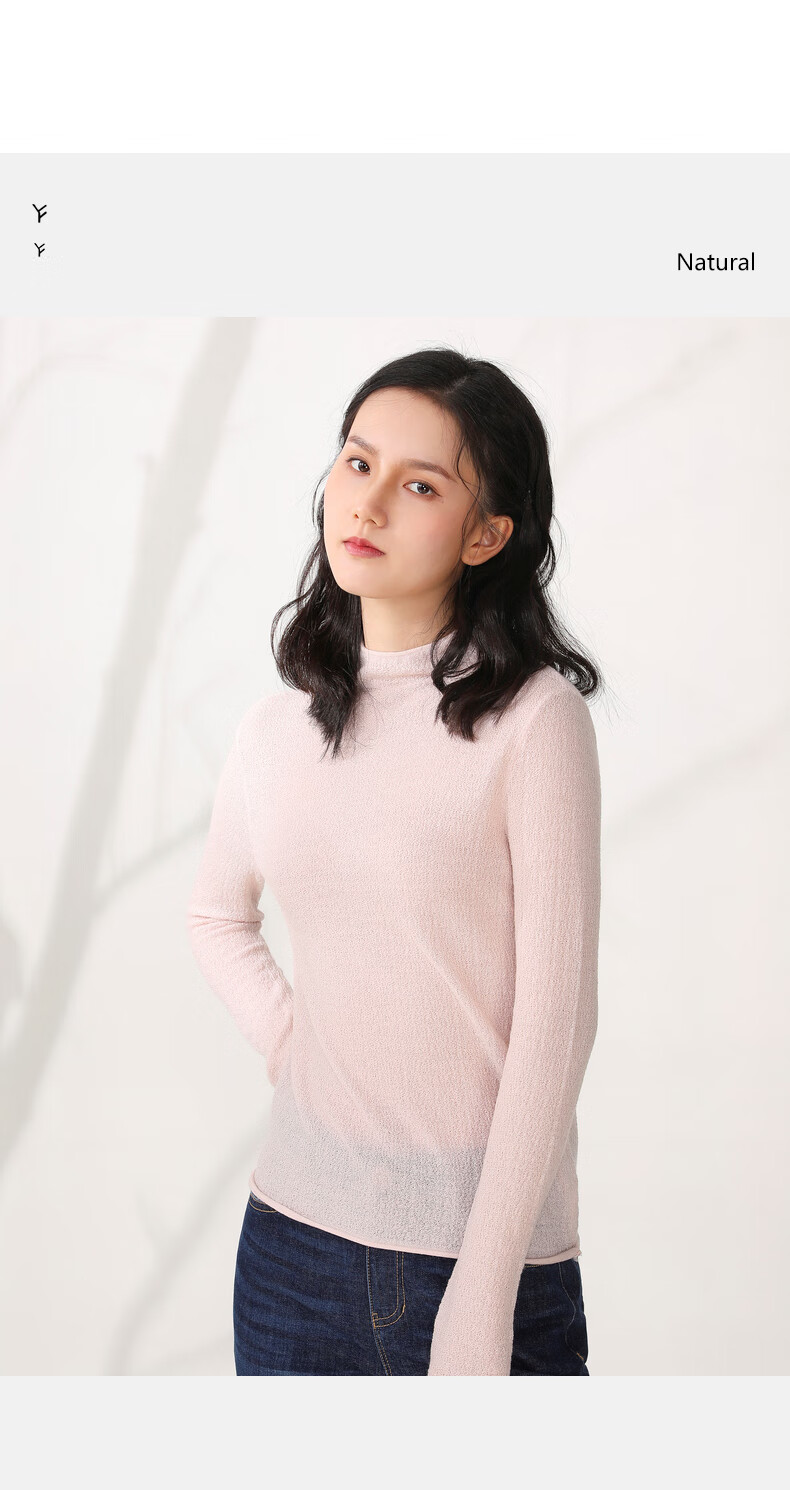yifini易菲纯羊毛针织衫短款长袖圆领ins打底衫2021秋冬新款显瘦2010