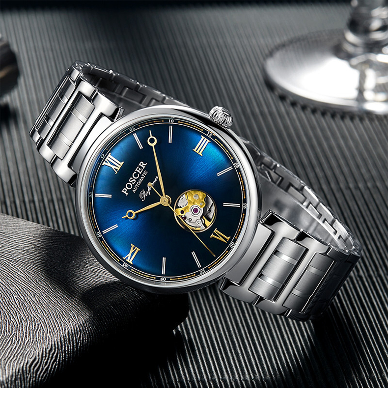 宝时捷(poscer)男表全自动机械表商务休闲时尚男士手表进口机芯保时捷