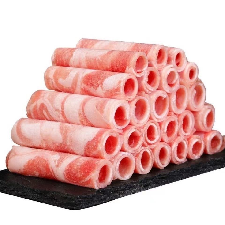 新鲜羔羊卷正宗内蒙羊肉卷牛肉卷肥羊卷悦君心生鲜现切肥羊卷1斤