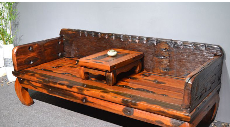 慕尚然老船木罗汉床实木沙发床贵妃椅贵妃榻中式复古客厅罗汉榻榫卯