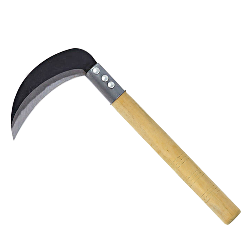 卫洋木柄镰刀镰刀割草刀除草割稻镰刀开荒环卫刀木柄小镰刀黑色木把小