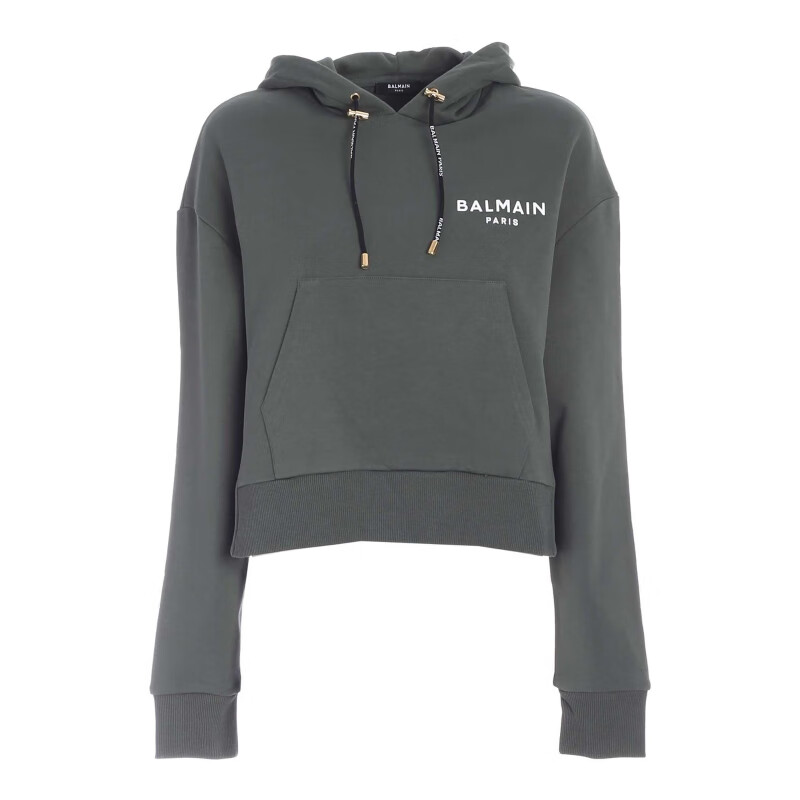 欧洲直采balmain巴尔曼女装2021秋冬女性卫衣绒衫wf0jp000b013uco绿色