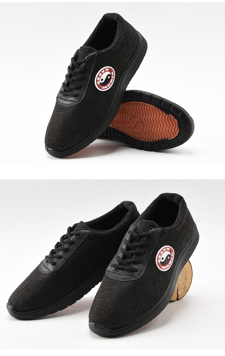 2022新款陈家拳陈家沟夏季亚麻帆布透气练功鞋太极鞋防滑耐磨透气软