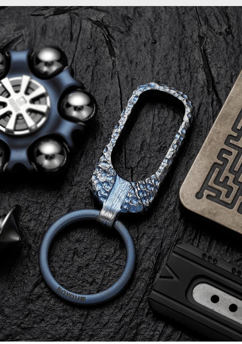 京选品质钛合扣钛合金汽车钥匙扣个性烤蓝男士腰挂创意锁匙扣挂件钥匙