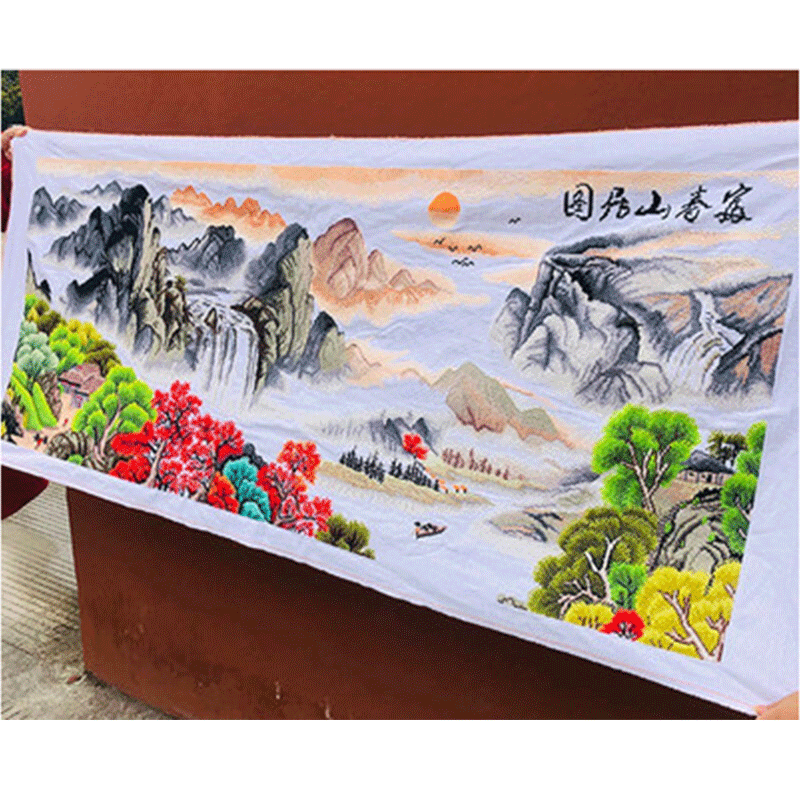 财已绣好的机绣十字绣刺绣客厅卧室风景装饰挂画机绣满绣成品15060cm