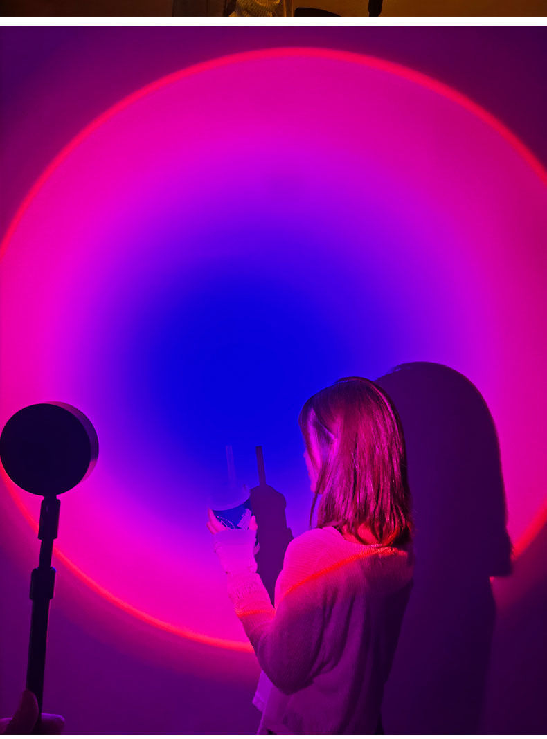 夕阳灯落日灯网红落地台灯日落卧室拍照投影日不落灯床头网红创意