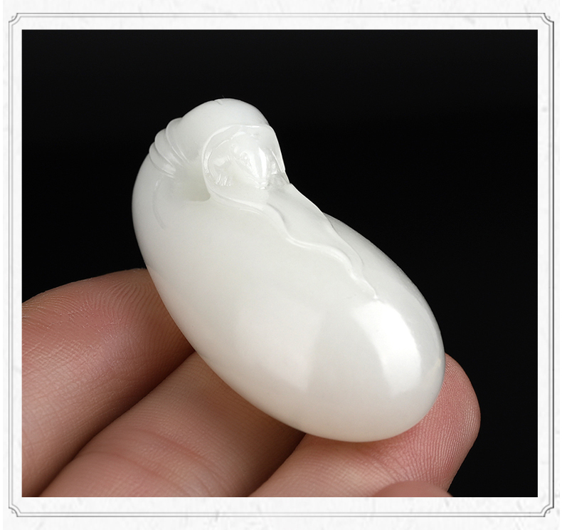 北玉青龙和田白玉子孙万代挂件把件玉坠情侣款附赠鉴定证书