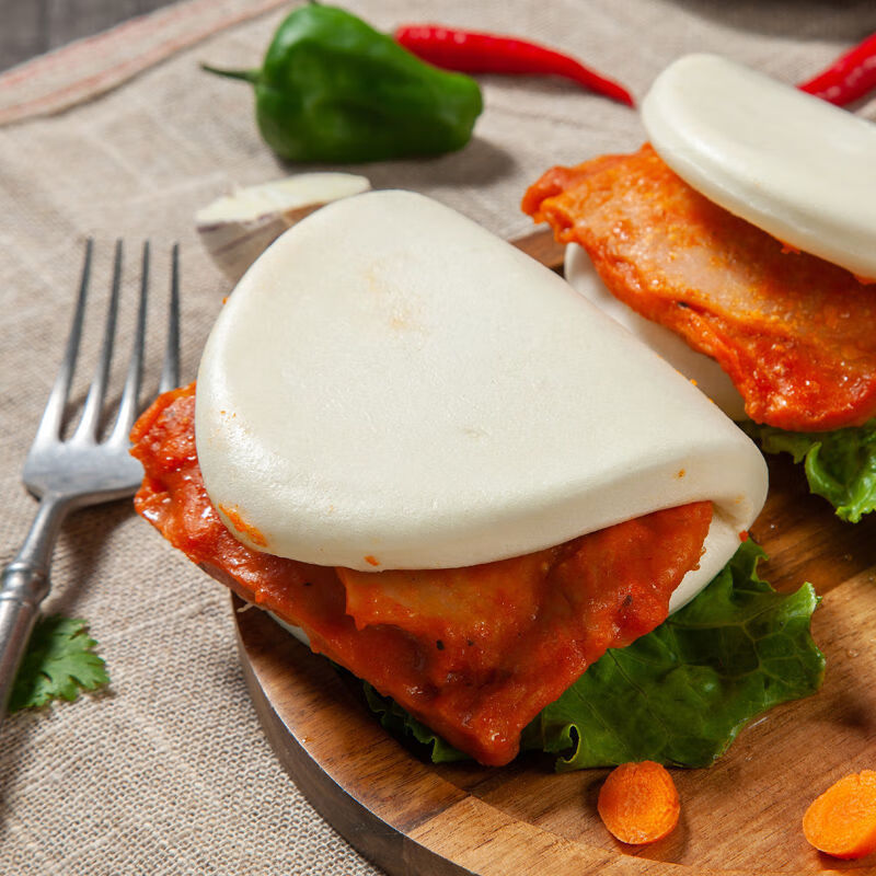 伊杉食品包子奥尔良鸡腿割包480g家庭装包子营养早餐鸡肉包 奥尔良