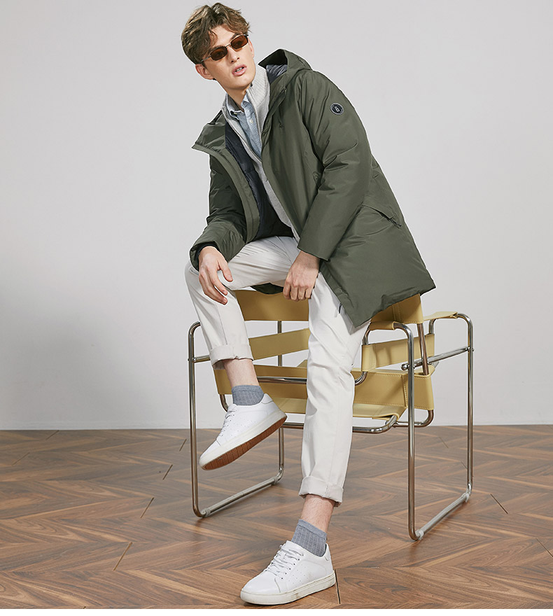 【90%灰鹅绒】beanpole滨波 秋冬男士压胶轻薄休闲保暖鹅绒羽绒服轻