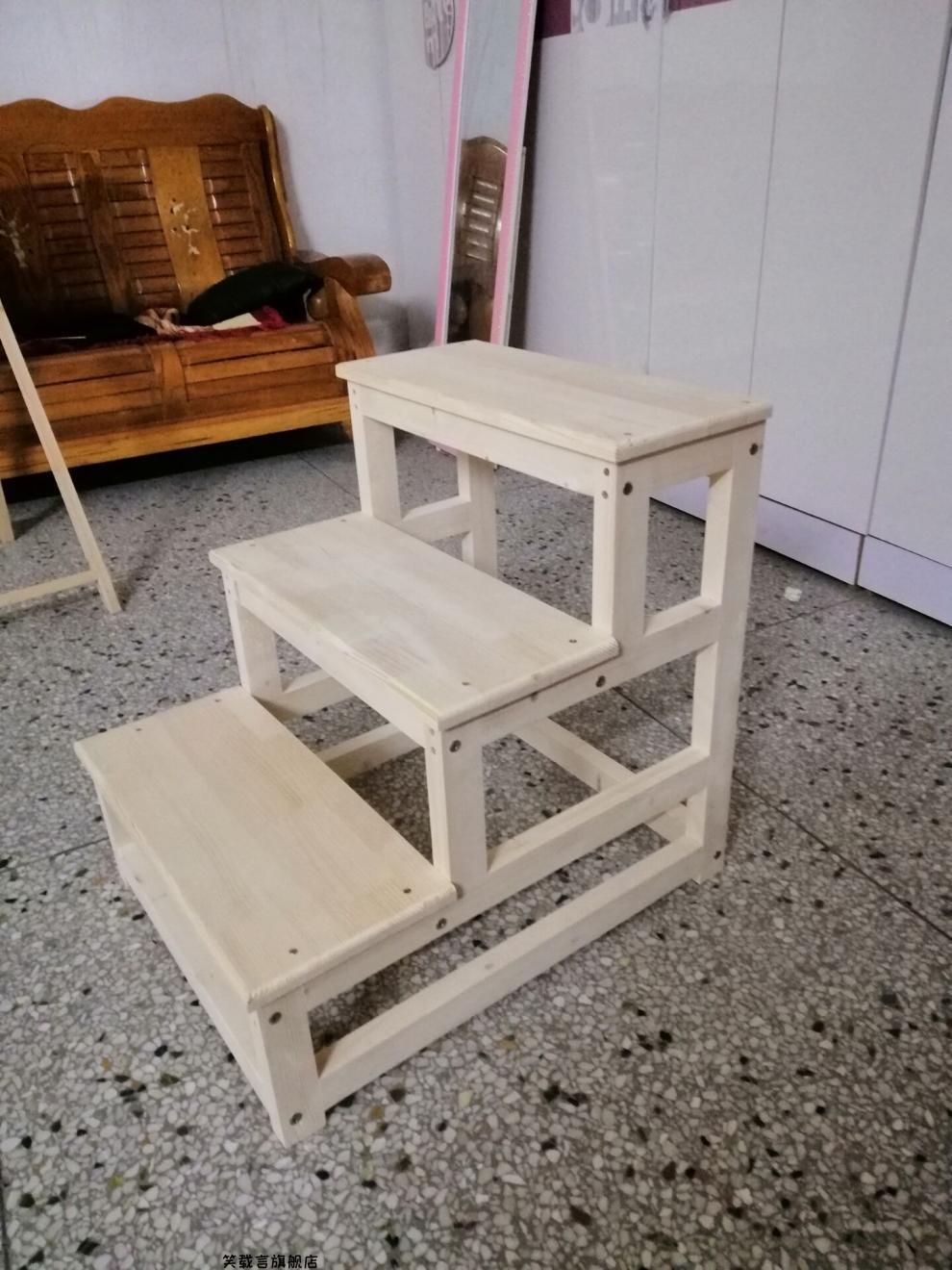 室内台阶踏板踏步梯凳家用两三层爬高阶梯实木板凳台阶增高梯踏步楼梯