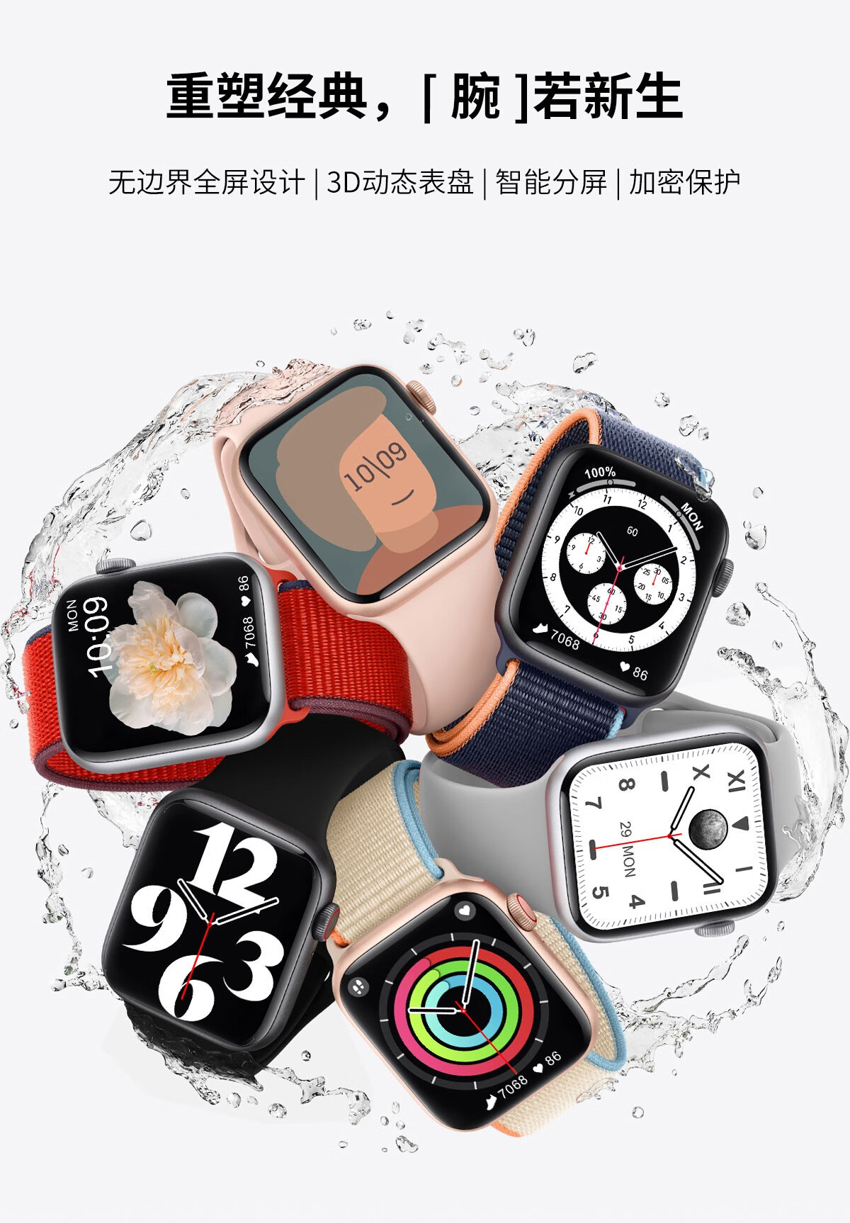苹果(apple)通用iwatchs7智能手表华强北太空人表盘watchs6适用苹果