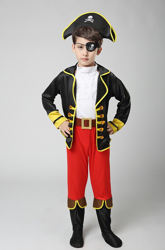 服饰道具海盗男船长服cos海盗加勒比海盗造型服男女化妆舞会黑色90