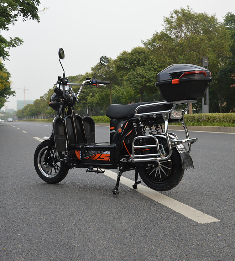 拉客载人电瓶车72v载重王外卖踏板长跑王大功率96电动摩托车可上牌 豪