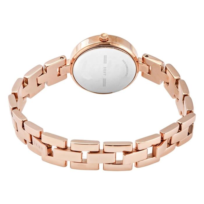 dkny唐可娜儿女士手表citylink石英表玫瑰金圆形26mm防水50m不锈钢带