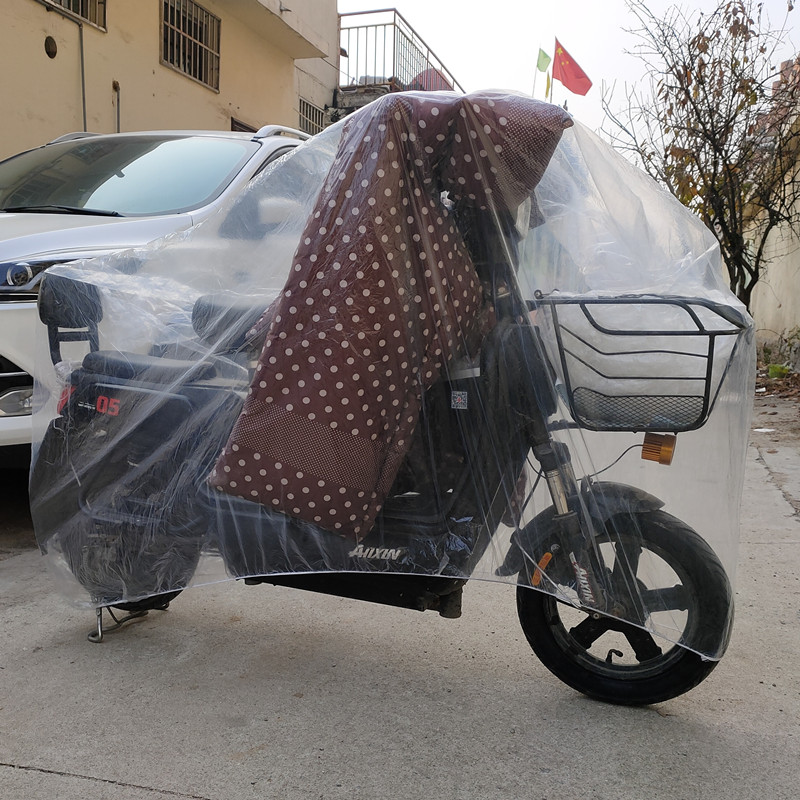 电动车摩托车一次性防雨罩车衣车罩透明防尘布罩电瓶自行车遮雨防雨全