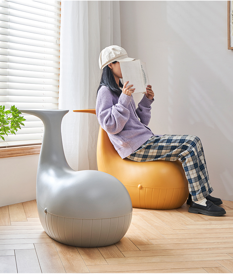 汇德能动物凳子北欧动物座椅可爱家用创意网红坐凳塑料卧室客厅鲸鱼